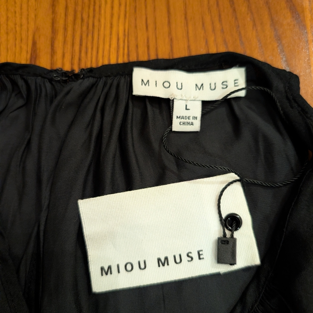 Miou Muse Black Halter Style Dress, Size L - NEW - Picture 5 of 8